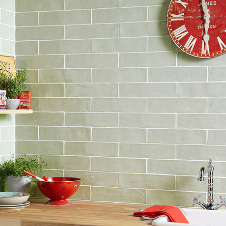 Luma Sage Gloss Ceramic Wall Tiles