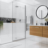 Lumina White Rectified Polished Porcelain Tiles in bathroom