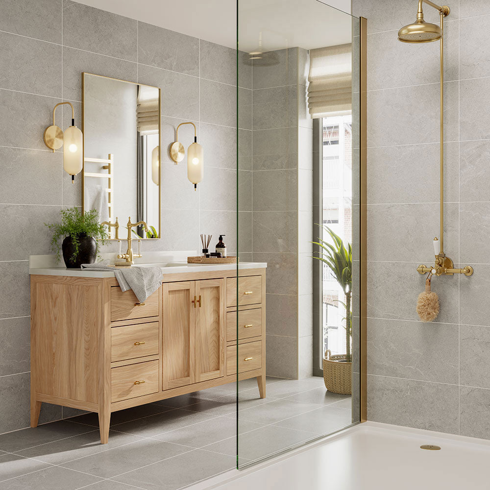 Luvina Grey tiles on bathroom walls and floor