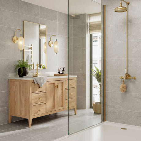 Luvina Grey tiles on bathroom walls and floor