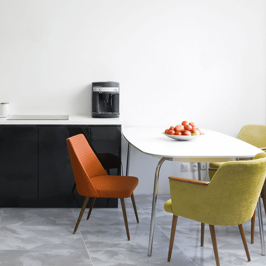 Marvello Grey Gloss Tiles on kitchen floor