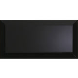 Metro Black Gloss Ceramic Wall Tile 100 x 200mm