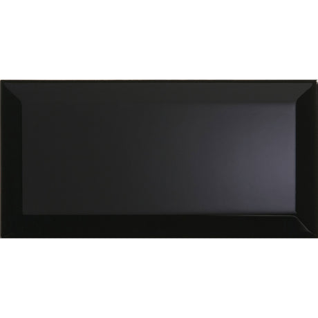 Metro Black Gloss Ceramic Wall Tile 100 x 200mm