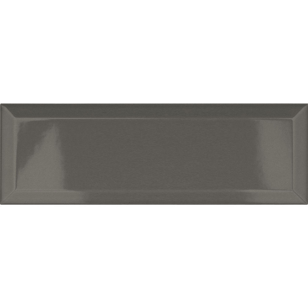 Metro Dark Grey Gloss Ceramic Wall Tile 100 x 300mm