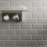 Metro Light Grey Gloss Ceramic Wall Tiles