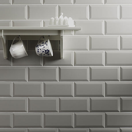 Metro Light Grey Gloss Ceramic Wall Tiles