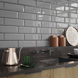 Metro Light Grey Gloss Ceramic Wall Tiles