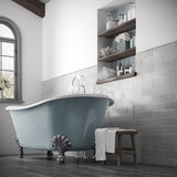 Mira Patterns Grey Gloss Ceramic Wall Tiles in a bathroom