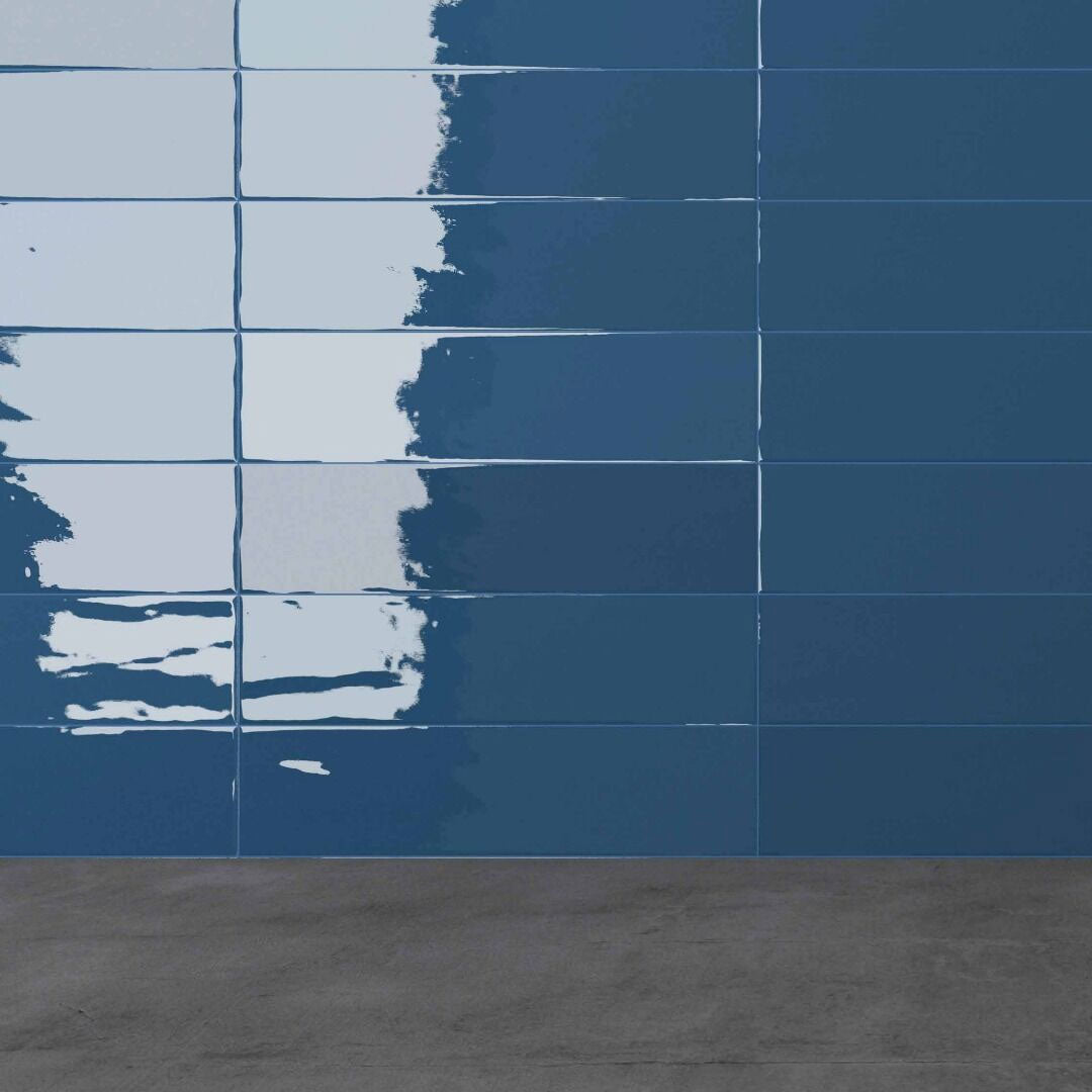 Mira Plain Denim Gloss Ceramic Wall Tiles
