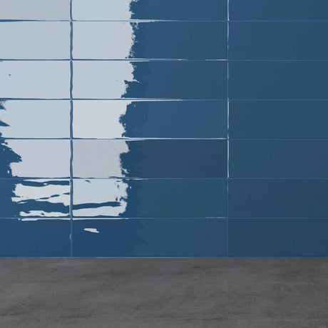 Mira Plain Denim Gloss Ceramic Wall Tiles