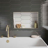 Nexa White (& Charcoal) Gloss Ceramic Wall Tiles