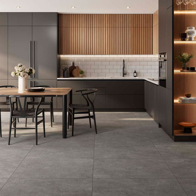 Pivara Storm tiles, installed on a kitchen floor