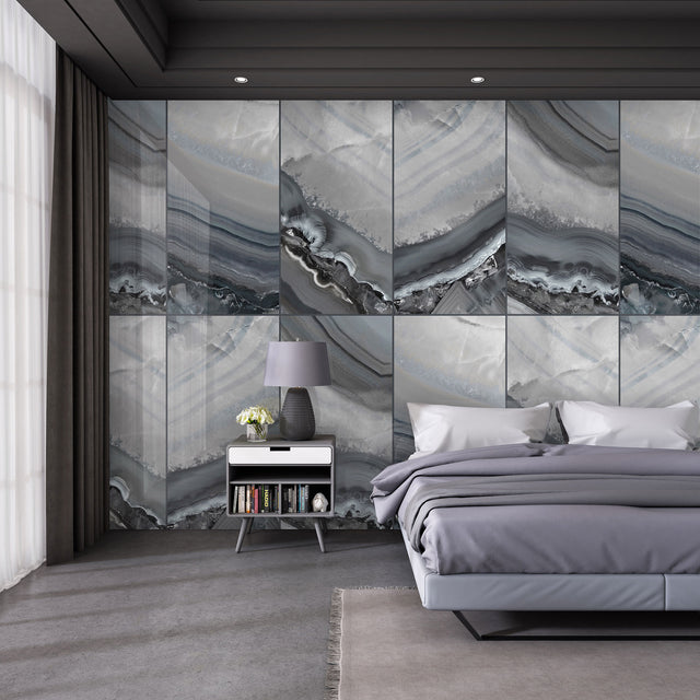 Ripple Blue Rectified Polished Tiles