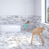 Silvaris White Polished marble effect tiles