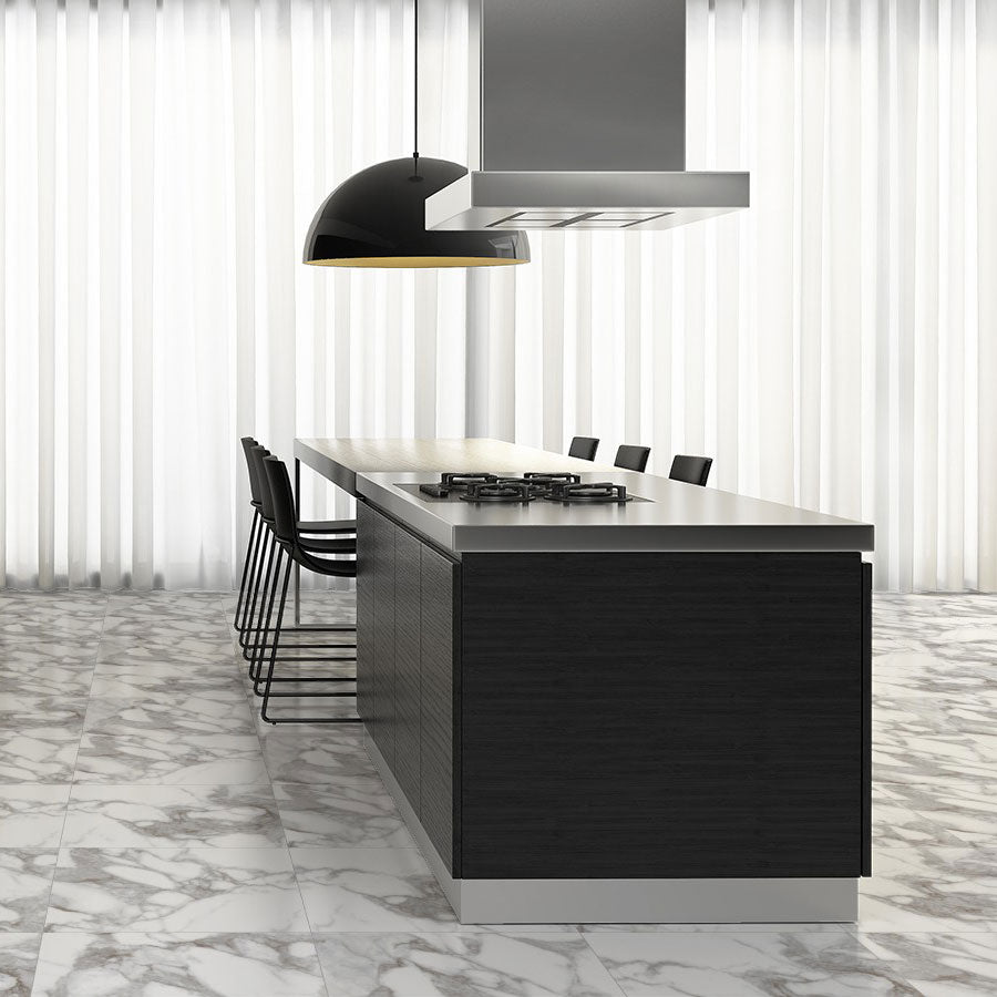 Silvaris White Polished marble effect tiles