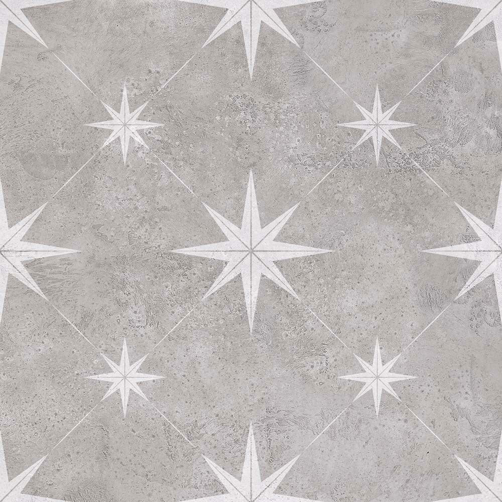 Solara Grey Patterned Matt Tile 33.5 x 33.5cm