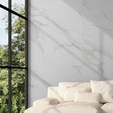 Statuario Mercury White tiles on wall