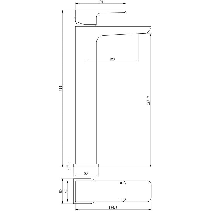 Tabo Corrado Chrome Tall Basin Mixer Tap