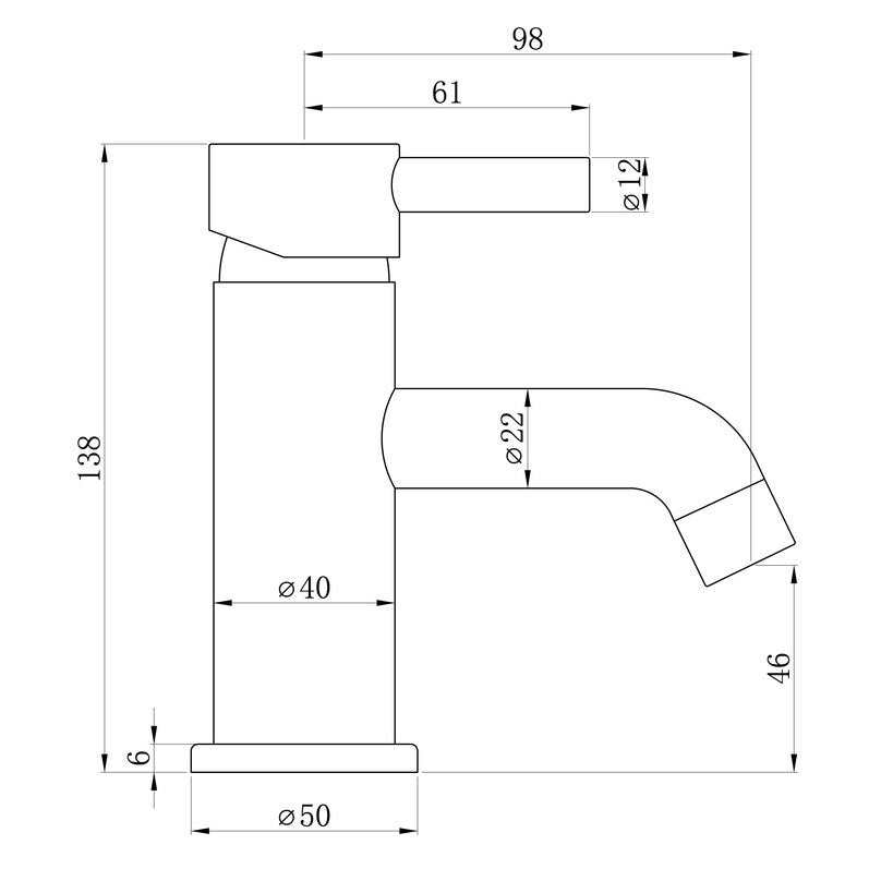 Tabo Hero Brushed Brass Cloakroom Basin Mixer Tap & Waste