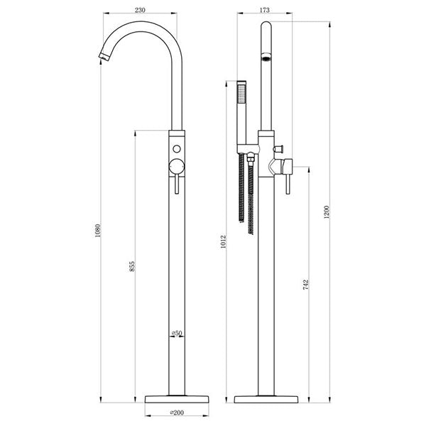Tabo Hero Brushed Bronze Floor Standing Bath Shower Mixer Tap