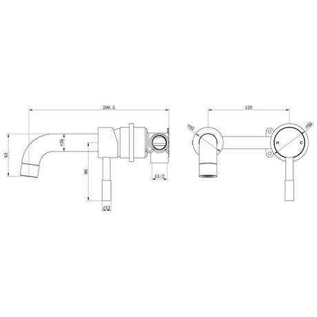 Tabo Hero Chrome Wall Mounted Basin Mixer Tap
