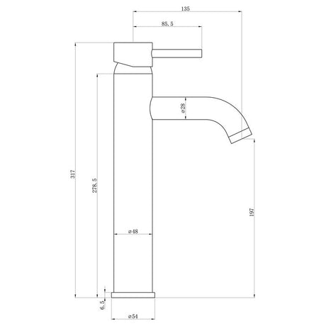 Tabo Hero Matt Black Tall Basin Mixer Tap