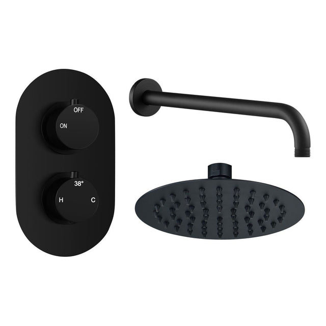 Tabo Marina 1 - Matt Black Round Shower Valve & Kit