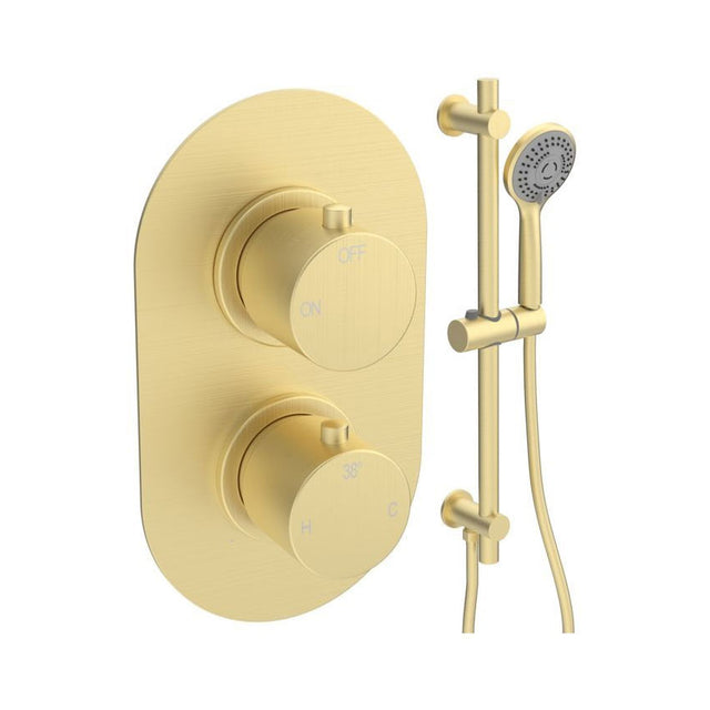 Tabo Marina 2 - Brushed Brass Round Shower Valve & Kit