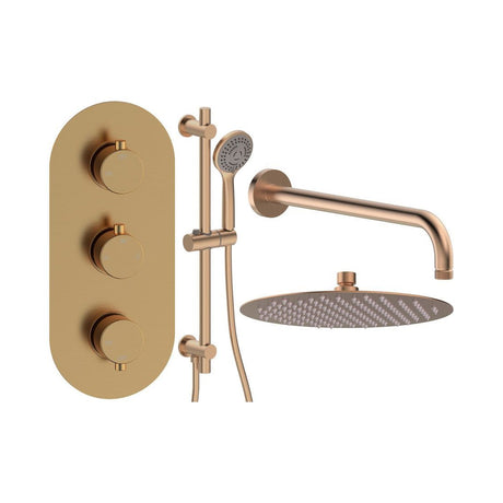 Tabo Marina 3 - Brushed Bronze Round Shower Valve & Kit