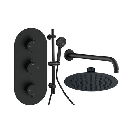 Tabo Marina 3 - Matt Black Round Shower Valve & Kit