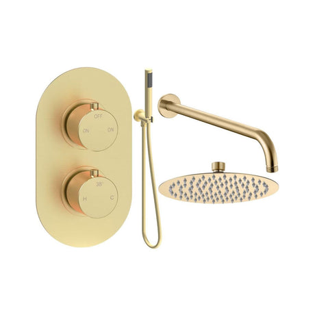 Tabo Marina 4 - Brushed Brass Round Shower Valve & Kit