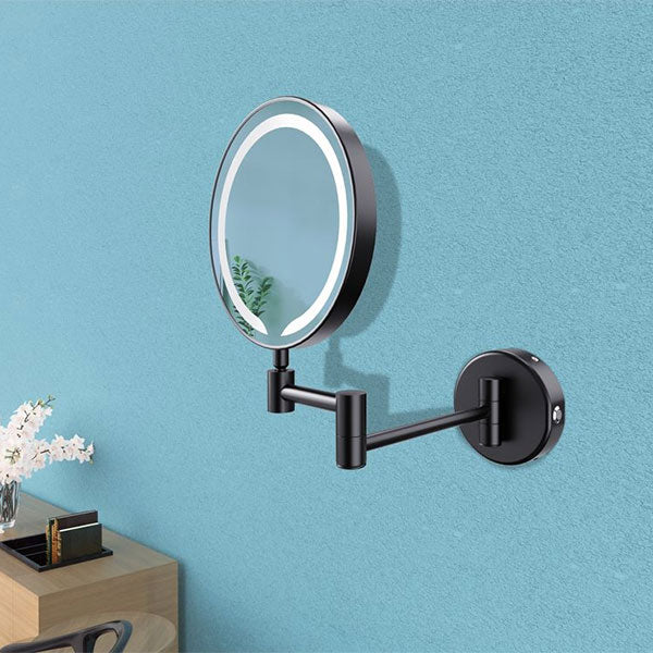 Tabo Minute Round LED Black Cosmetic Mirror 234 x 320mm