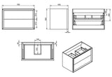 Tabo Orta Matt Clay Wall Hung 2 Drawer Basin Unit & Basin 615mm