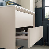 Tabo Orta Matt Cotton Wall Hung 2 Drawer Basin Unit & Basin 