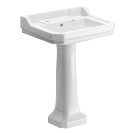 Tabo Primrose 2TH Basin & Full Pedestal 600 x 500mm