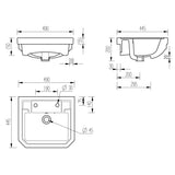 Tabo Primrose 2TH Semi Recessed Basin