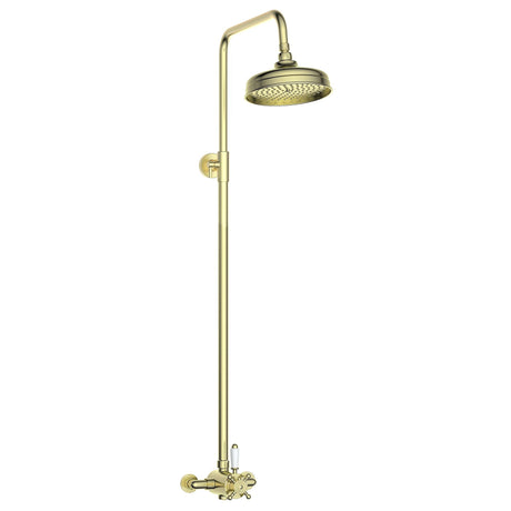 Tabo Sabbia 2 - Brushed Brass Concentric Single Outlet Shower Valve & Overhead Kit