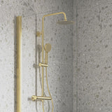 Tabo Single Straight Brushed Brass Bath Screen