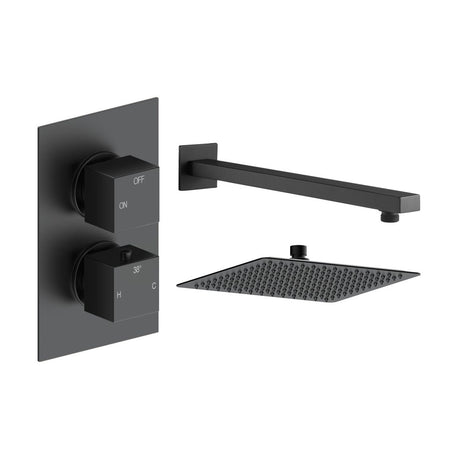 Tabo Sorrento 1 - Matt Black Square Shower Valve & Kit