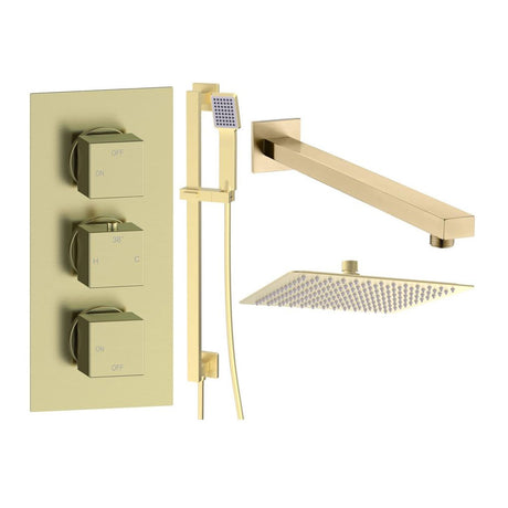 Tabo Sorrento 3 - Brushed Brass Square Shower Valve & Kit