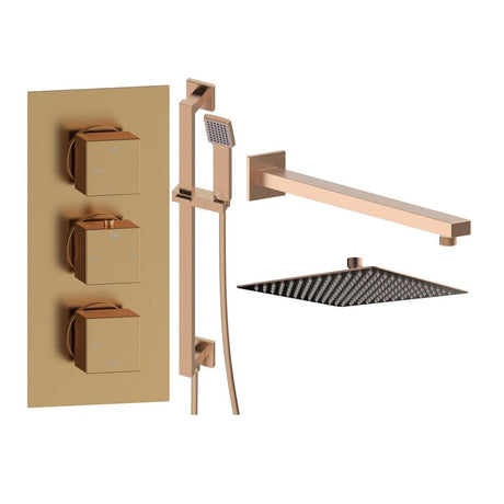 Tabo Sorrento 3 - Brushed Bronze Square Shower Valve & Kit