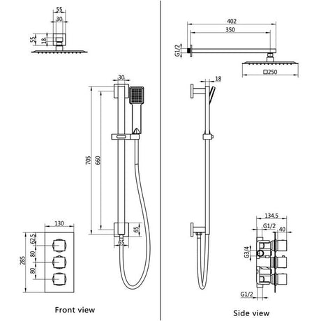 Tabo Sorrento 3 - Square Shower Valve & Kit