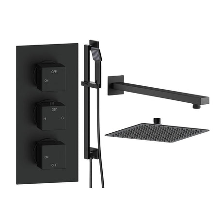 Tabo Sorrento 3 - Matt Black Square Shower Valve & Kit