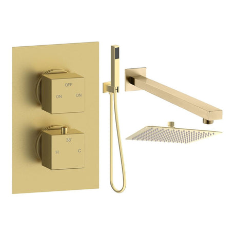 Tabo Sorrento 4 - Brushed Brass Square Shower Valve & Kit