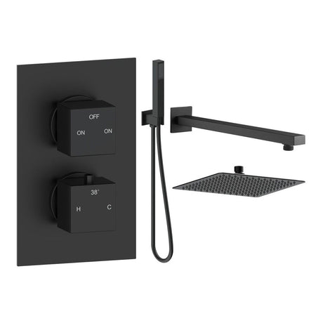 Tabo Sorrento 4 - Matt Black Square Shower Valve & Kit