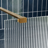 Tabo Splash Fresco Fluted Glass Wetroom Panel Brushed Brass 1000mm