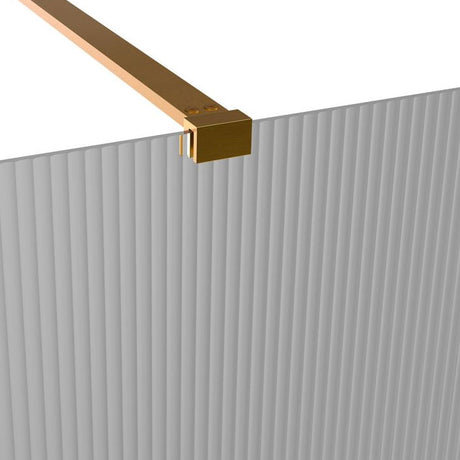 Tabo Splash Fresco Fluted Glass Wetroom Panel Brushed Bronze