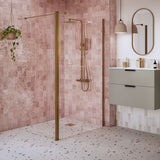 Tabo Splash Fresco Wetroom Panel Brushed Bronze (with rotatable panel)