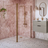 Tabo Splash Fresco Optional Wetroom Rotatable Panel Brushed Bronze 300mm (with side panel)