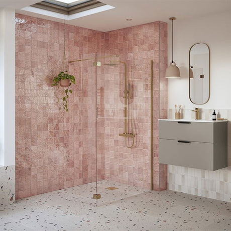 Tabo Splash Fresco Wetroom with optional Splash Panel Brushed Bronze 300mm